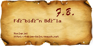 Fábián Béla névjegykártya