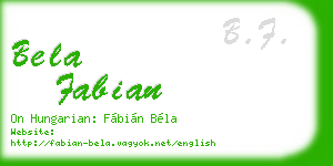 bela fabian business card